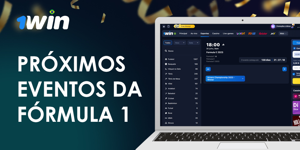 Próximos eventos da Fórmula 1 disponíveis para apostas na 1Win